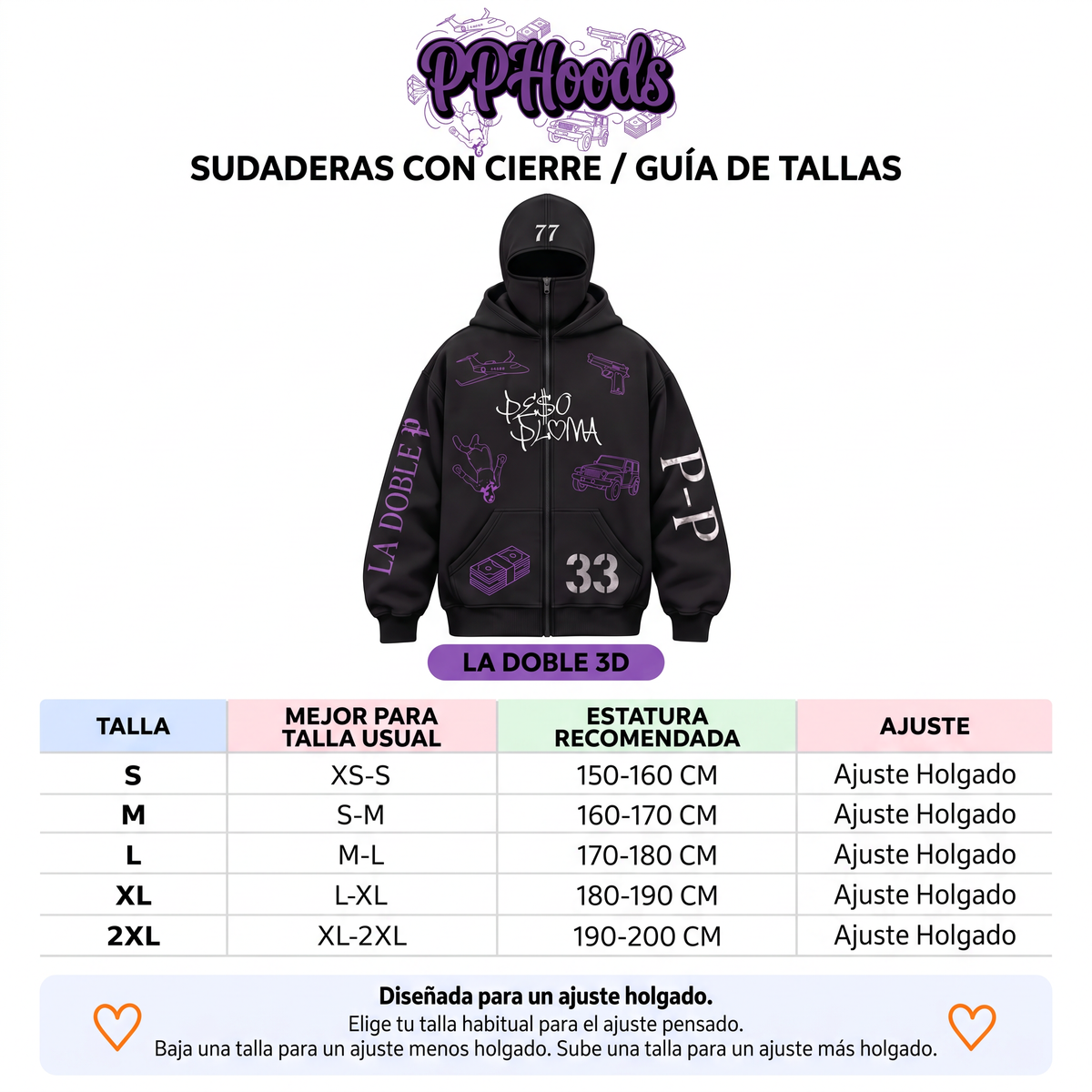 La Doble P Ski Mask Hoodie