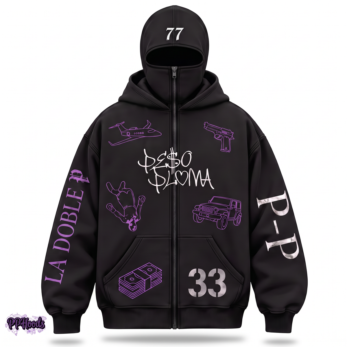 La Doble P Ski Mask Hoodie